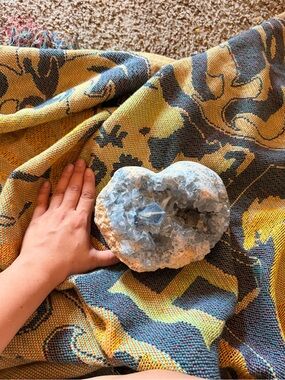 Celestite Geode Decorative Crystal - Blue